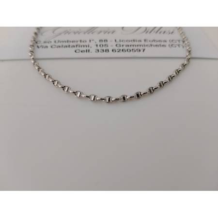 COLLANA In ORO BIANCO Uomo Donna Unisex 18 Karati 750%/1000 Maglia CATENA Italia