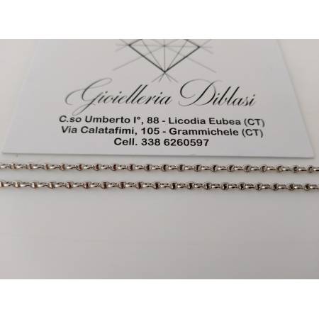 COLLANA In ORO BIANCO Uomo Donna Unisex 18 Karati 750%/1000 Maglia CATENA Italia