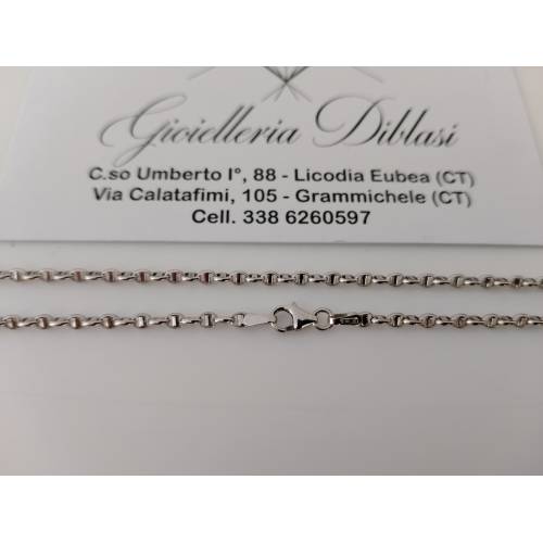 COLLANA In ORO BIANCO Uomo Donna...