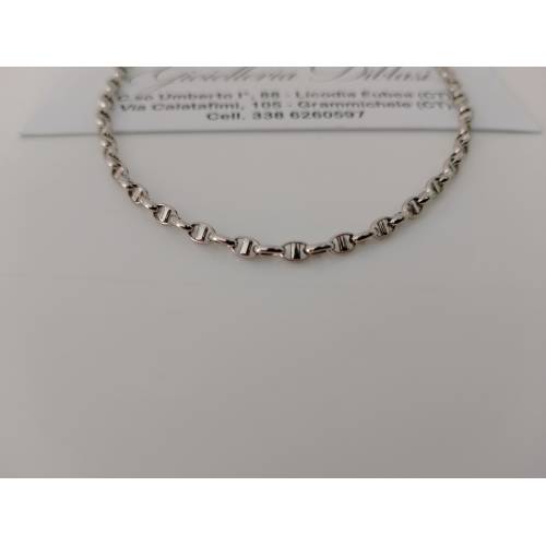 COLLANA In ORO BIANCO Collier Uomo...