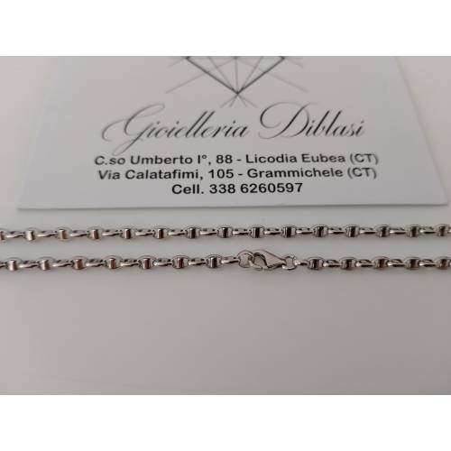 COLLANA In ORO BIANCO Collier Uomo...