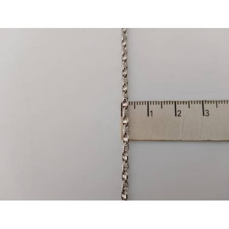 COLLANA In ORO BIANCO Collier Uomo Donna 18 Karati 750% Maglia CATENA Girocollo