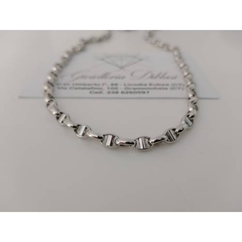 COLLANA In ORO BIANCO Collier Uomo...