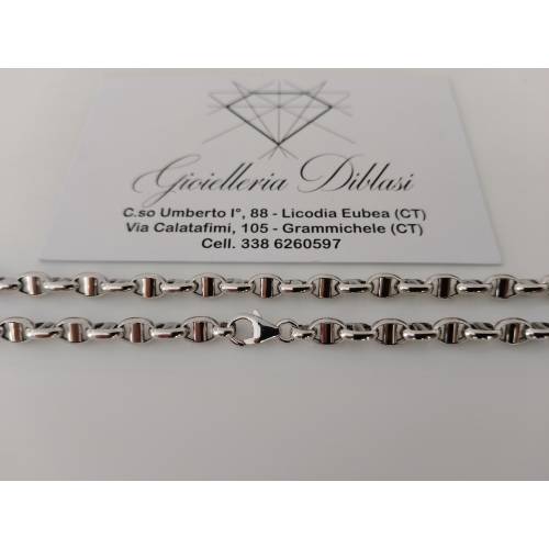 COLLANA In ORO BIANCO Collier Uomo...