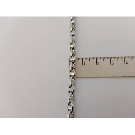 COLLANA In ORO BIANCO Collier Uomo Donna 18 Karati 750% Maglia CATENA Girocollo