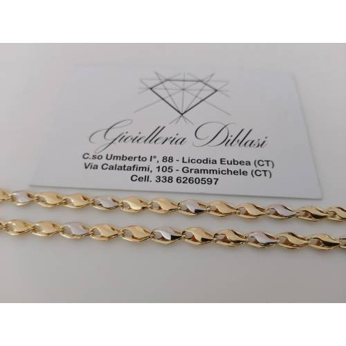 COLLANA ORO Bicolore GIALLO BIANCO 18...