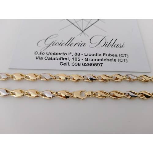 COLLANA ORO Bicolore GIALLO BIANCO 18...