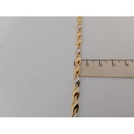 COLLANA ORO Bicolore GIALLO BIANCO 18 Karati 750% Collier Uomo Donna Girocollo