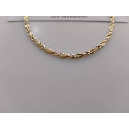 COLLANA ORO 18 KT 750% Bicolore GIALLO E BIANCO Uomo Donna Unisex COLLIER CATENA