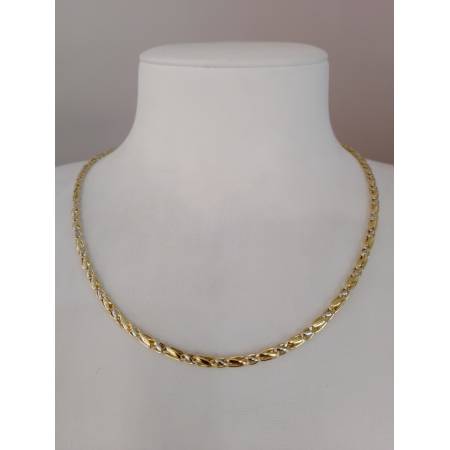 COLLANA ORO 18 KT 750% Bicolore GIALLO E BIANCO Uomo Donna Unisex COLLIER CATENA
