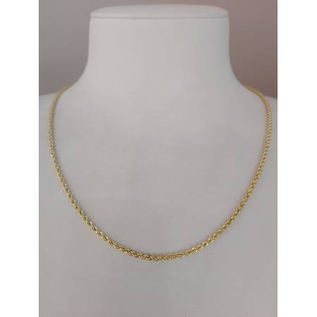 COLLANA ORO GIALLO 18 Karati 750% Modello CORDA LASER FUNE Uomo Donna Unisex