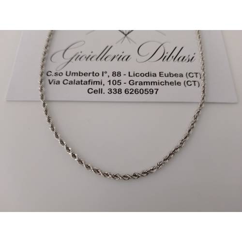 COLLANA ORO BIANCO 18 Kt 750% Uomo...