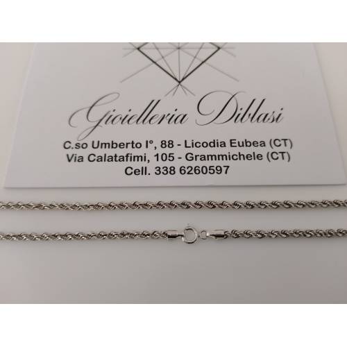 COLLANA ORO BIANCO 18 Kt 750% Uomo...
