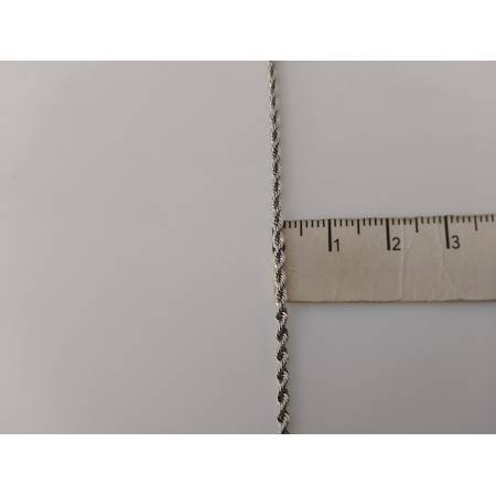 COLLANA ORO BIANCO 18 Kt 750% Uomo Donna Modello CORDA Laser COLLIER Girocollo