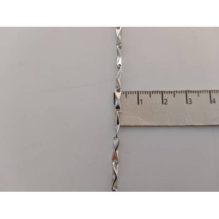 BRACCIALE ORO BIANCO 18 Kt 750% Maglia Catena Tubolare Lucida Uomo Donna Unisex