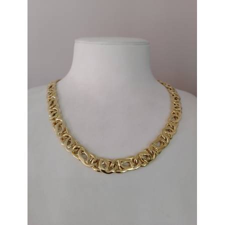COLLANA Uomo ORO GIALLO 18 Karati 750%/1000 Collier Catena Maglia Piatta Lucida