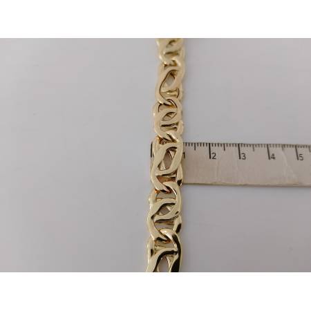 COLLANA Uomo ORO GIALLO 18 Karati 750%/1000 Collier Catena Maglia Piatta Lucida