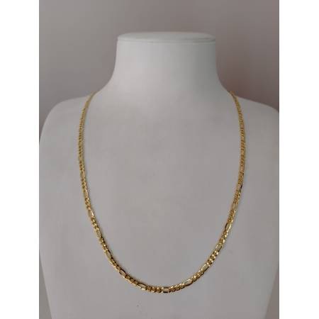 COLLANA ORO GIALLO 18 Karati 750% Uomo Donna CATENA Maglia 3+1 Collier