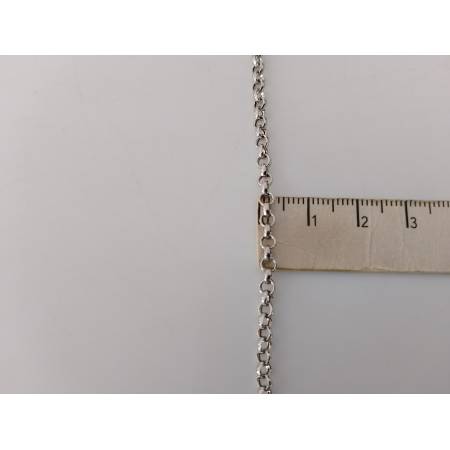 COLLANA Collier ORO BIANCO 18 Karati 750% Uomo Donna Unisex Maglia Catena ROLO'