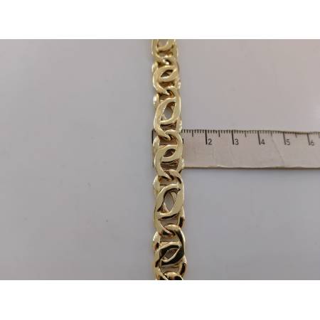 BRACCIALE In ORO GIALLO 18 Karati 750% Uomo Donna CATENA Maglia Lucida Piatta