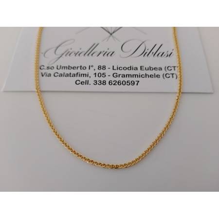 COLLANA ORO GIALLO 18 Karati 750% Unisex Collier Maglia Catena SPIGA Girocollo