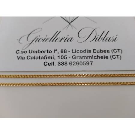 COLLANA ORO GIALLO 18 Karati 750% Unisex Collier Maglia Catena SPIGA Girocollo