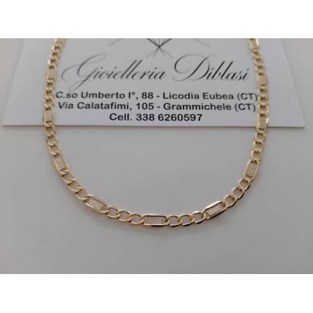 COLLANA ORO 18 Kt 750% COLLIER CATENA Uomo Donna Unisex Giallo Bianco Bicolore