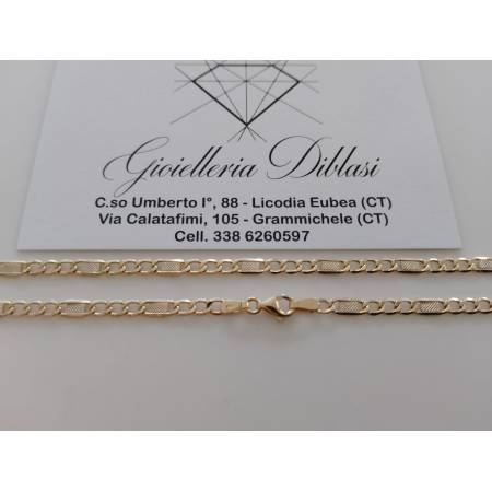COLLANA ORO 18 Kt 750% COLLIER CATENA Uomo Donna Unisex Giallo Bianco Bicolore