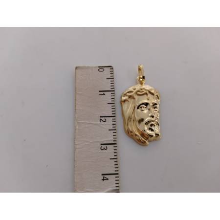 CIONDOLO Pendente MEDAGLIA VOLTO DI GESU' CRISTO ORO GIALLO 18 KARATI 750%/1000