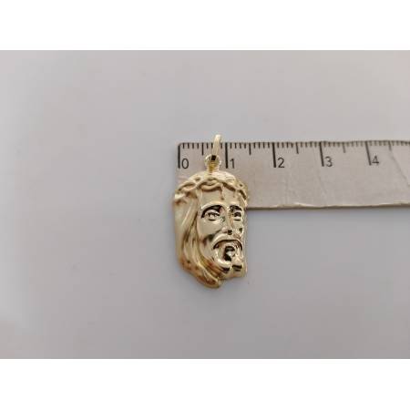 CIONDOLO Pendente MEDAGLIA VOLTO DI GESU' CRISTO ORO GIALLO 18 KARATI 750%/1000