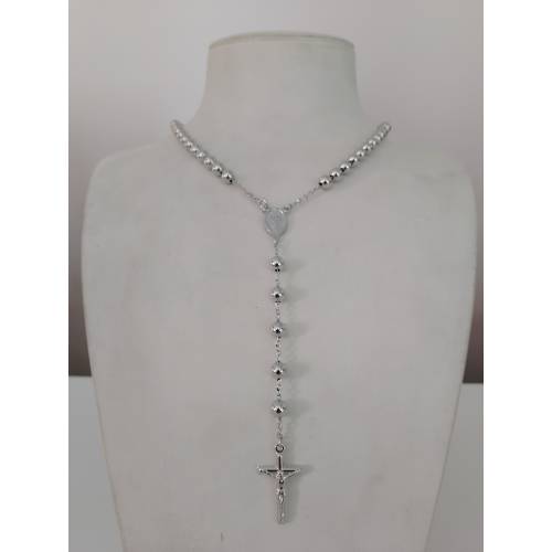 COLLANA ROSARIO ORO BIANCO 750 18K...