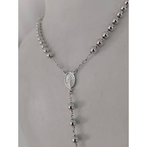 COLLANA ROSARIO ORO BIANCO 750 18K...