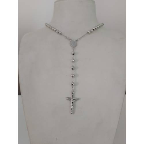 COLLANA ROSARIO ORO BIANCO 750 18K...