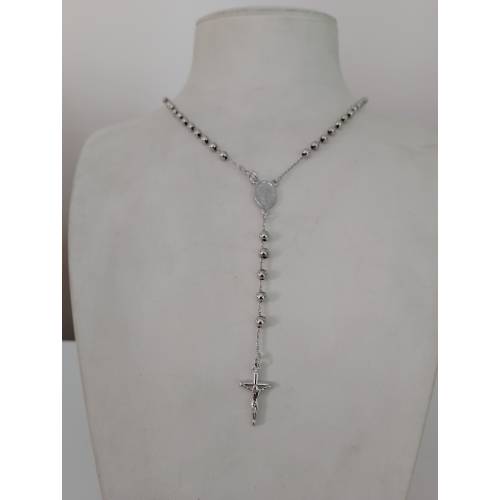 COLLANA ROSARIO ORO BIANCO 750 18K...