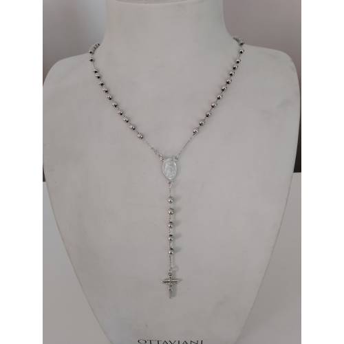COLLANA ROSARIO ORO BIANCO 750 18K...