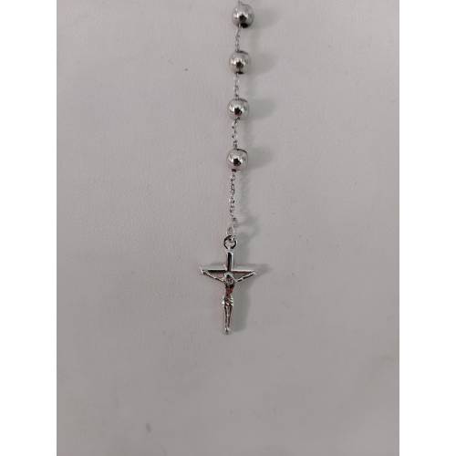 COLLANA ROSARIO ORO BIANCO 750 18K...