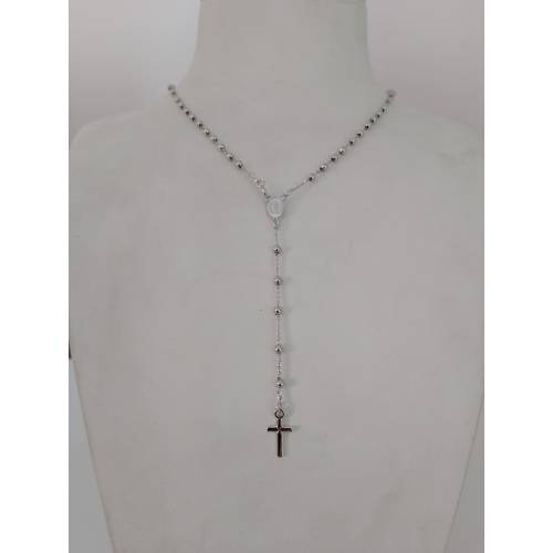 COLLANA ROSARIO ORO BIANCO 750 18K...