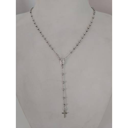 COLLANA ROSARIO ORO BIANCO 750 18K...