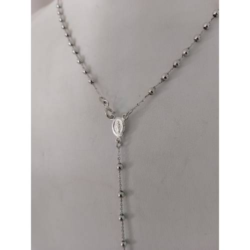 COLLANA ROSARIO ORO BIANCO 750 18K...