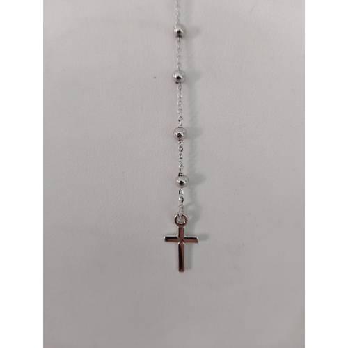 COLLANA ROSARIO ORO BIANCO 750 18K...