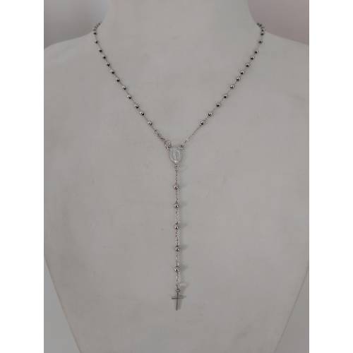COLLANA ROSARIO ORO BIANCO 750 18K...