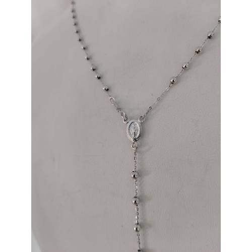 COLLANA ROSARIO ORO BIANCO 750 18K...