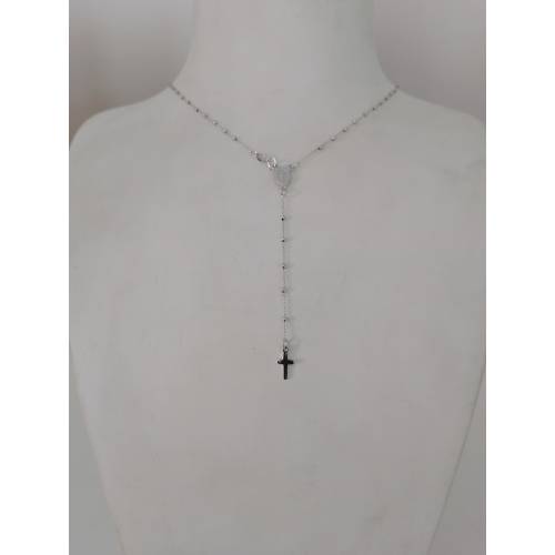 COLLANA ROSARIO ORO BIANCO 750 18K...