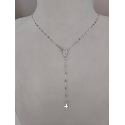 COLLANA ROSARIO ORO BIANCO 750 18K...