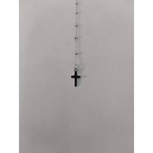 COLLANA ROSARIO ORO BIANCO 750 18K...