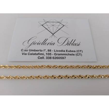 COLLANA ORO GIALLO 18 KARATI 750% Modello Maglia CORDA FUNE INTRECCIATA Unisex
