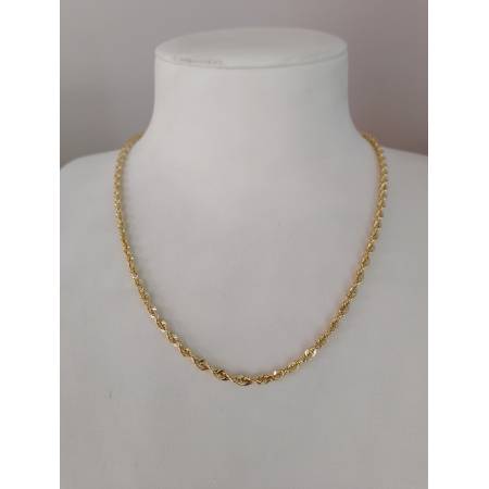 COLLANA ORO GIALLO 18 KARATI 750% Modello Maglia CORDA FUNE INTRECCIATA Unisex