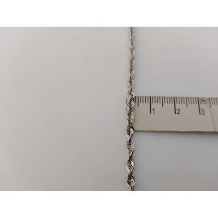 COLLANA ORO BIANCO 18 KARATI 750% Modello Maglia CORDA FUNE INTRECCIATA Unisex