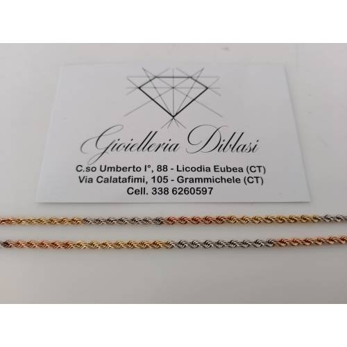 COLLANA ORO GIALLO BIANCO ROSSO 18...