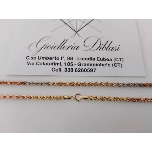 COLLANA ORO GIALLO BIANCO ROSSO 18...